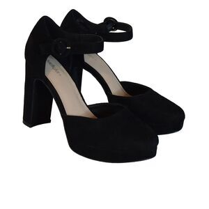 Black Suede Platform Shoe Heels Women 9 Limelight Lilia Sexy Closed Toe Academia